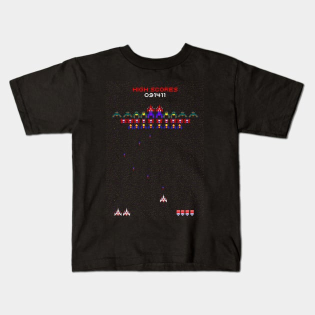 Galaga Kids T-Shirt by mn9